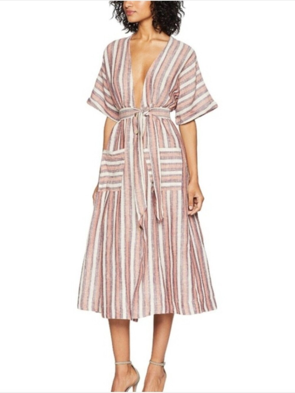Free People Monday Striped Midi Dress Size Small